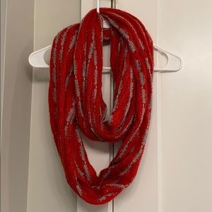 Red and Gray Infinity Scarf